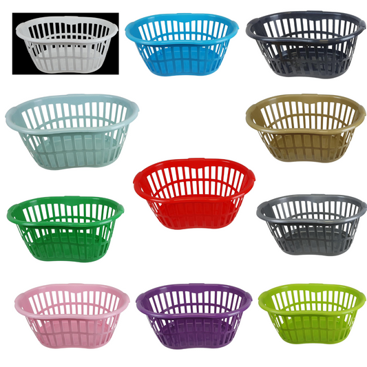 34L Hipster Plastic Laundry Basket with Handles Large Storage Hamper for Washing Clothes Fruits Vegitable Nursery & Home Storage Organisation MADE IN U.K.