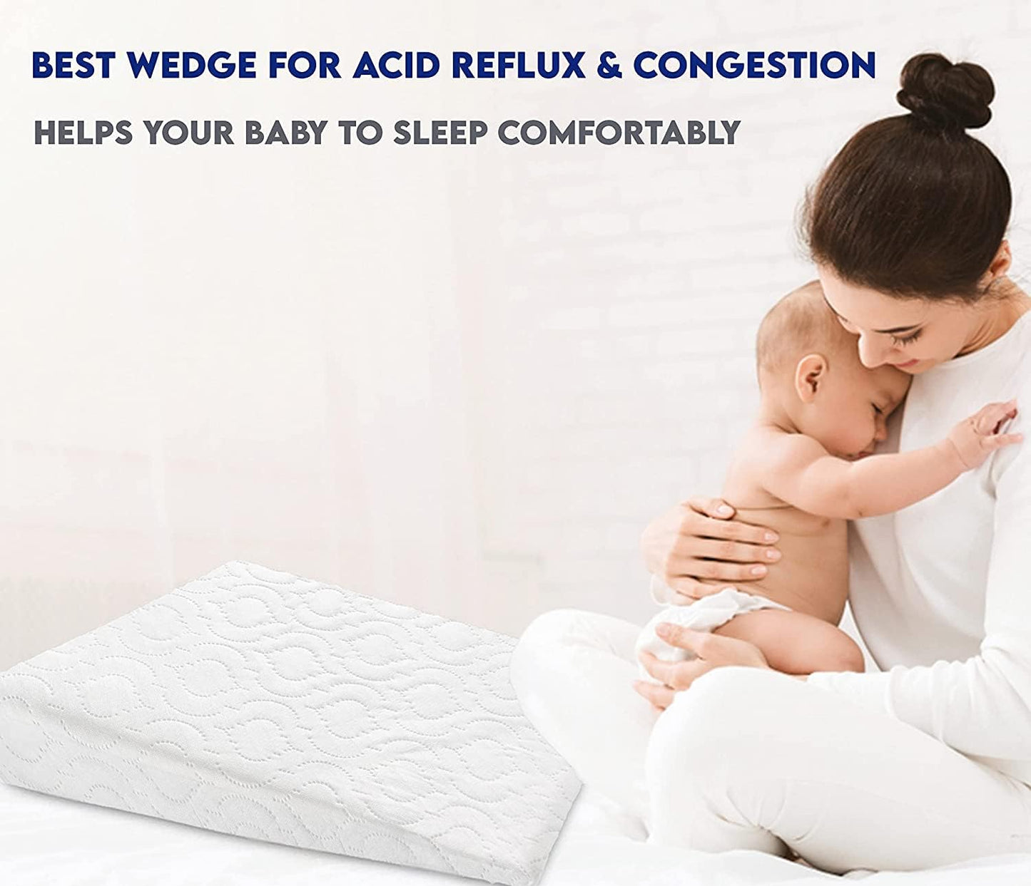 Bassinet  Baby Wedge Pillow Pram Cot Bed Acid Reflux Colic Congestion, Helps Sleeping, Feeding, Baby Anti Baby Spit Milk Nursing