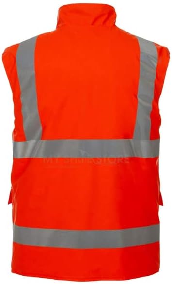 Hi Vis Bodywarmer Reversible Safety Reflective Sleeveless Jacket Workwear Vest