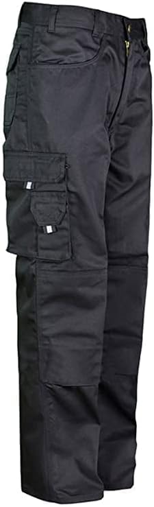 Men’s Work Trousers Multi-Pocket Combat Cargo Heavy Duty Safety Pants Triple Stitched Workwear Hard Wearing Cotton Rich Bottoms