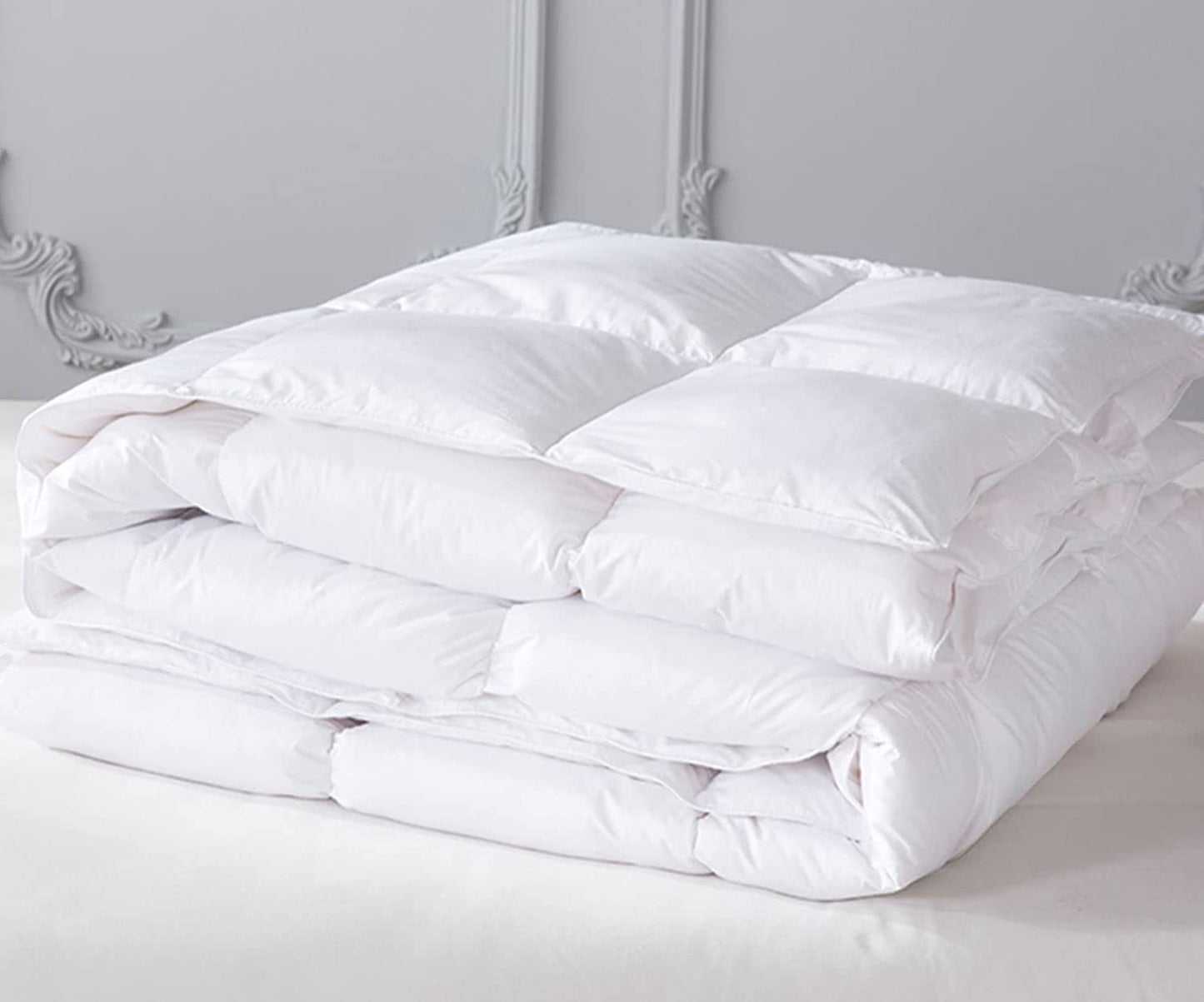Duck Feather & Down Duvet Hotel Quality Anti-Dust mite Down Quilt Hypoallergenic Super Soft Natural Feather White Duvets, Pure Cotton Down-Proof Casing, Box Stitched