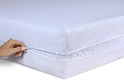 Anti allergy Bed bug full waterproof Single Zipper Mattress Total Encasement Protector cover White