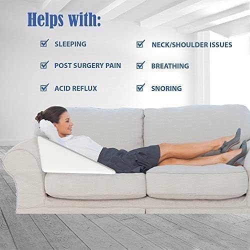 Bed Wedge Pillow with 100% Memory Foam Top | GERD | Wedge Pillow for Sleeping and Acid Reflux, Heartburn, Snoring Pillow & Respiratory Problems Pregnancy Pillow for Sleeping,Reading & Rest,XL Removable Zipped Cover
