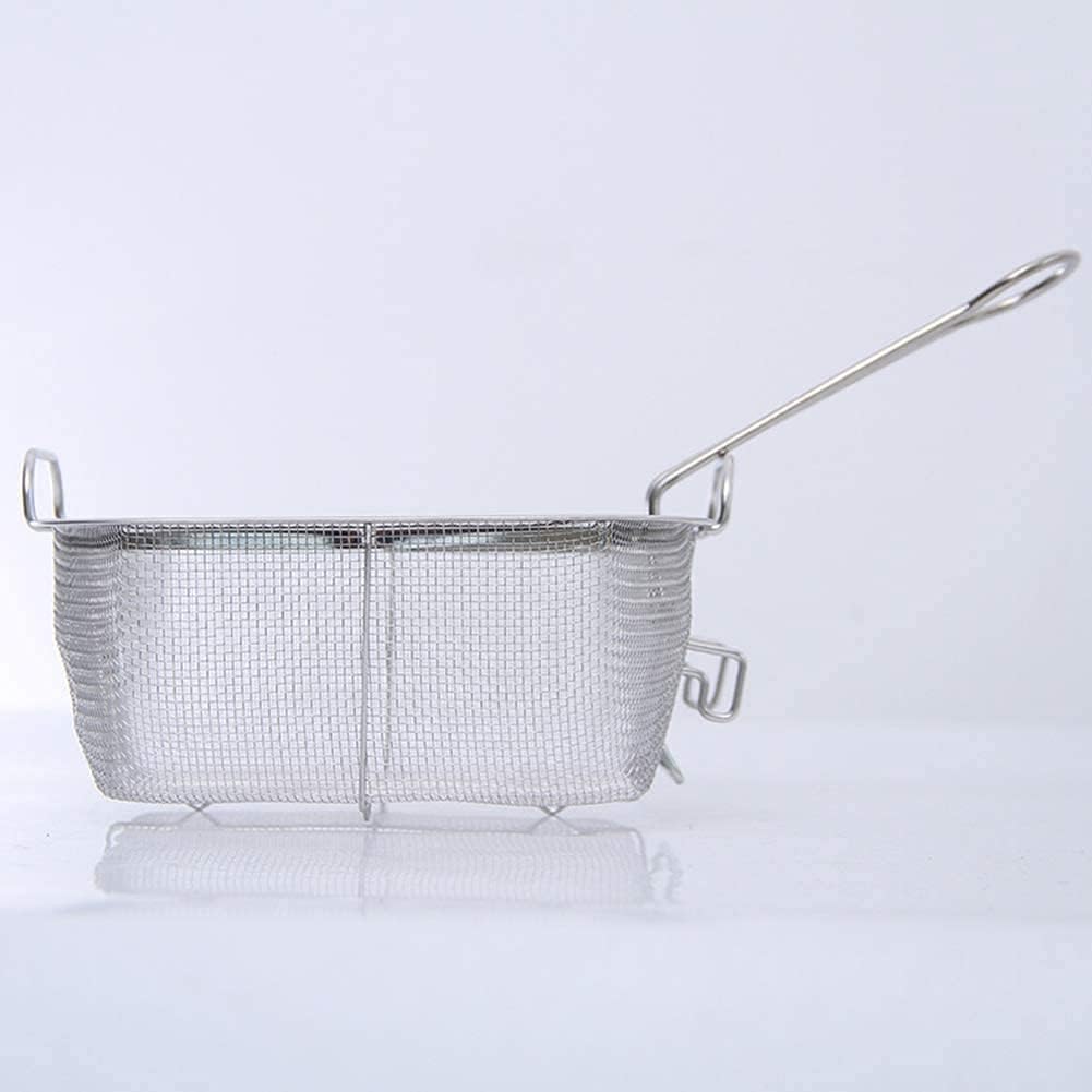 Stainless Steel Deep Fat Fryer Basket Strainer Tool with Handle Wire Mesh Chip Pan Oil Drainer