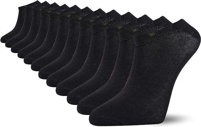 Mens Plain Trainer Socks Mens White Black 12 Pack Dozen Multipack Ankle Socks