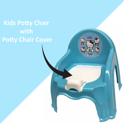 Children Potty Chair Plastic Kids Toddlers Toilet Trainer Seat Portable Potty Training Seat with Handles Splashguard Removable Lid & Backrest