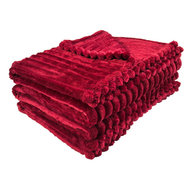 Chunky Cord Throw Sofa Bed Fleece Blankets