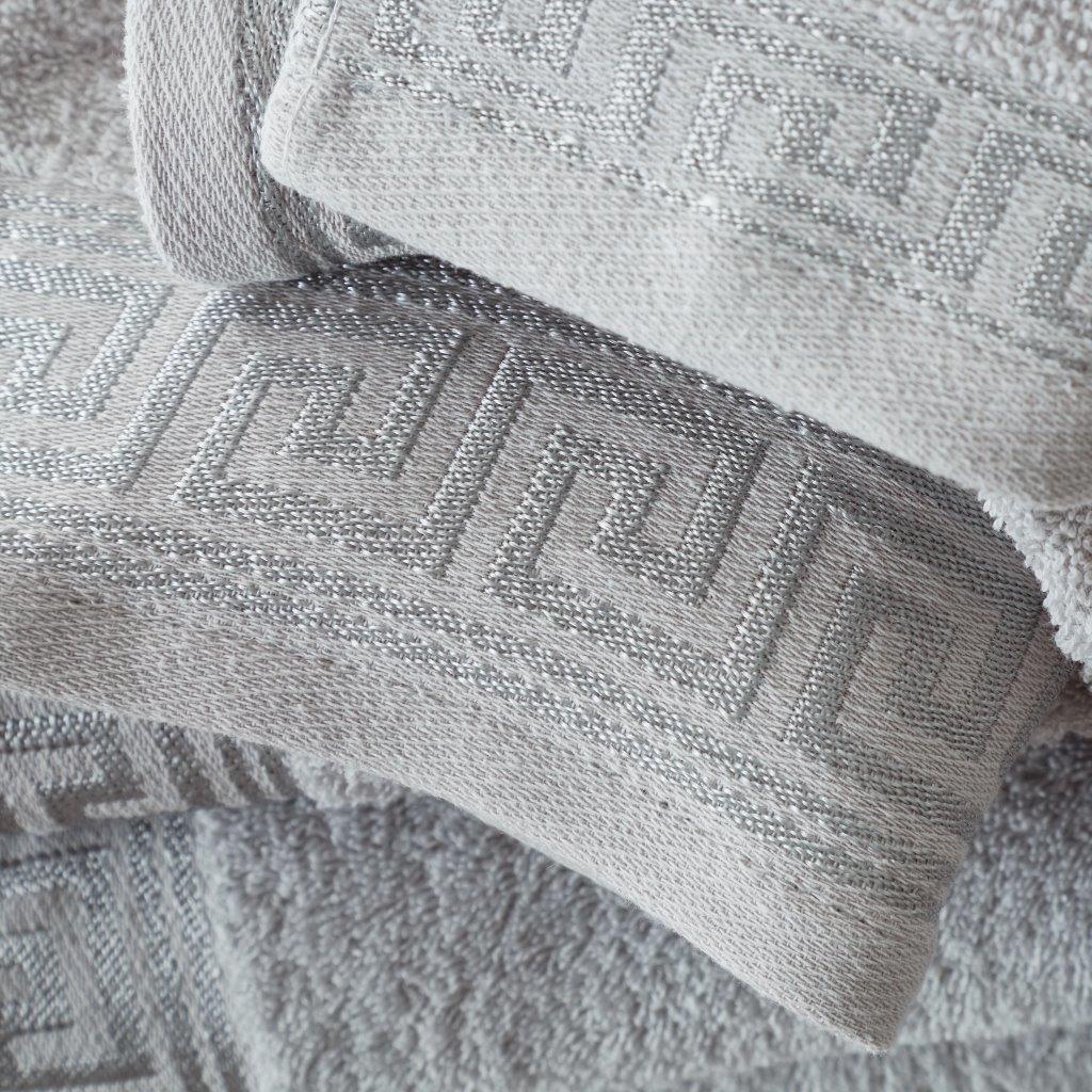 Greek Key Pattern Border Towels 500 GSM Bath Towel, 100% Egyptian Cotton Quick Drying Towel For Bathroom, Gym, Spa, Swimming Pool,  Beach