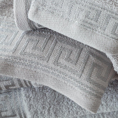 Greek Key Pattern Border Towels 500 GSM Bath Towel, 100% Egyptian Cotton Quick Drying Towel For Bathroom, Gym, Spa, Swimming Pool,  Beach