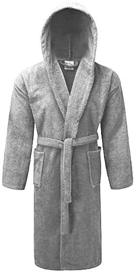 Mens Womens Hooded Bathrobe 100% Soft Cotton Terry Towelling Dressing Gown House Coat
