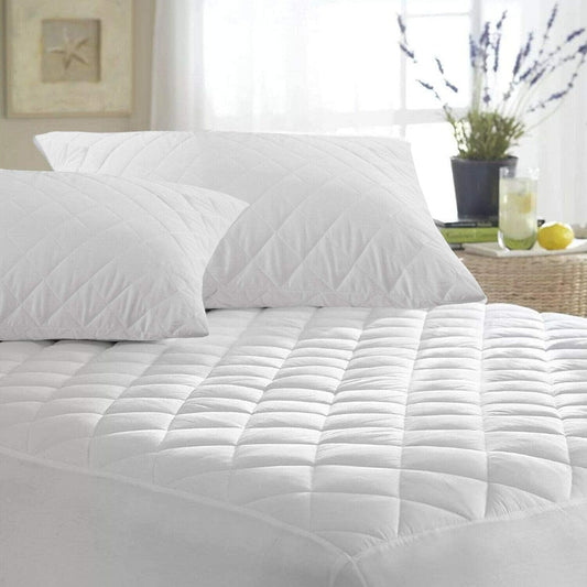 Quilted Mattress Protector Hypoallergenic Padded Mattress Topper Bug-Proof, Anti-Allergy, Breathable 30cm Deep Fitted Style Cover