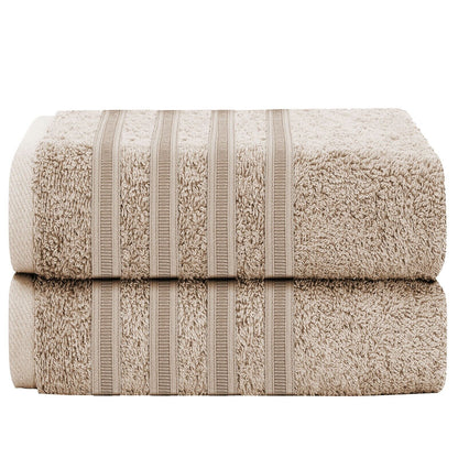 Ritz Collection 2 Pack Jumbo Bath Sheet Viscose Stripe Towels Range Highly Absorbent and Super Soft Extra Large Bathsheets Towel Sets