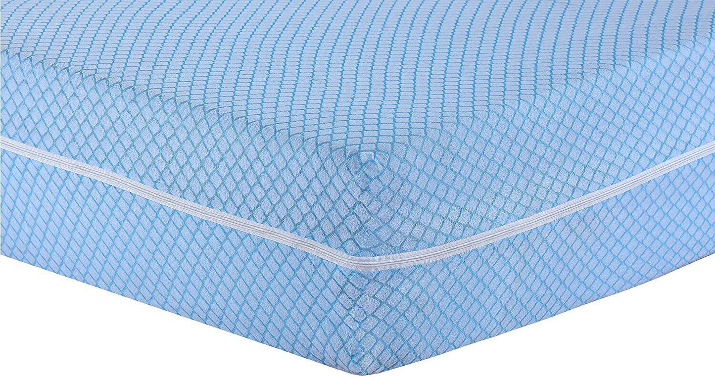 Stripe Mattress Protector Cover, 360° Fully Fitted Encasement, Zipper Closure, Anti Allergy, Breathable, Anti Bed Bug & Dust Mite, Easy Care, Machine Washable