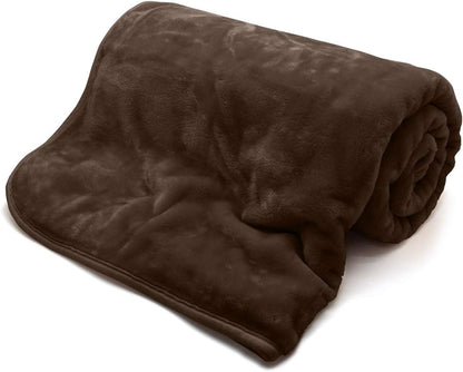 Cosy Faux Fur Mink Throw Blankets Silver Grey Travel Size - Super Soft Fluffy Warm Solid Bed Throws for Sofas Blanket 150x200cm Flannel Fleece