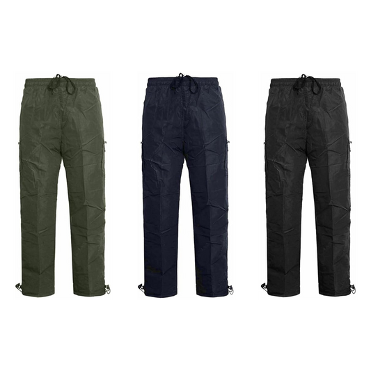 Men’s Microfibre Thermal Trousers Fleece Workwear Bottoms Elasticated Waist Cargo Sweat Pants