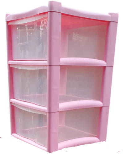 Plastic 3 Tier Drawer Tower Unit Chest Drawer School Office Home Storage