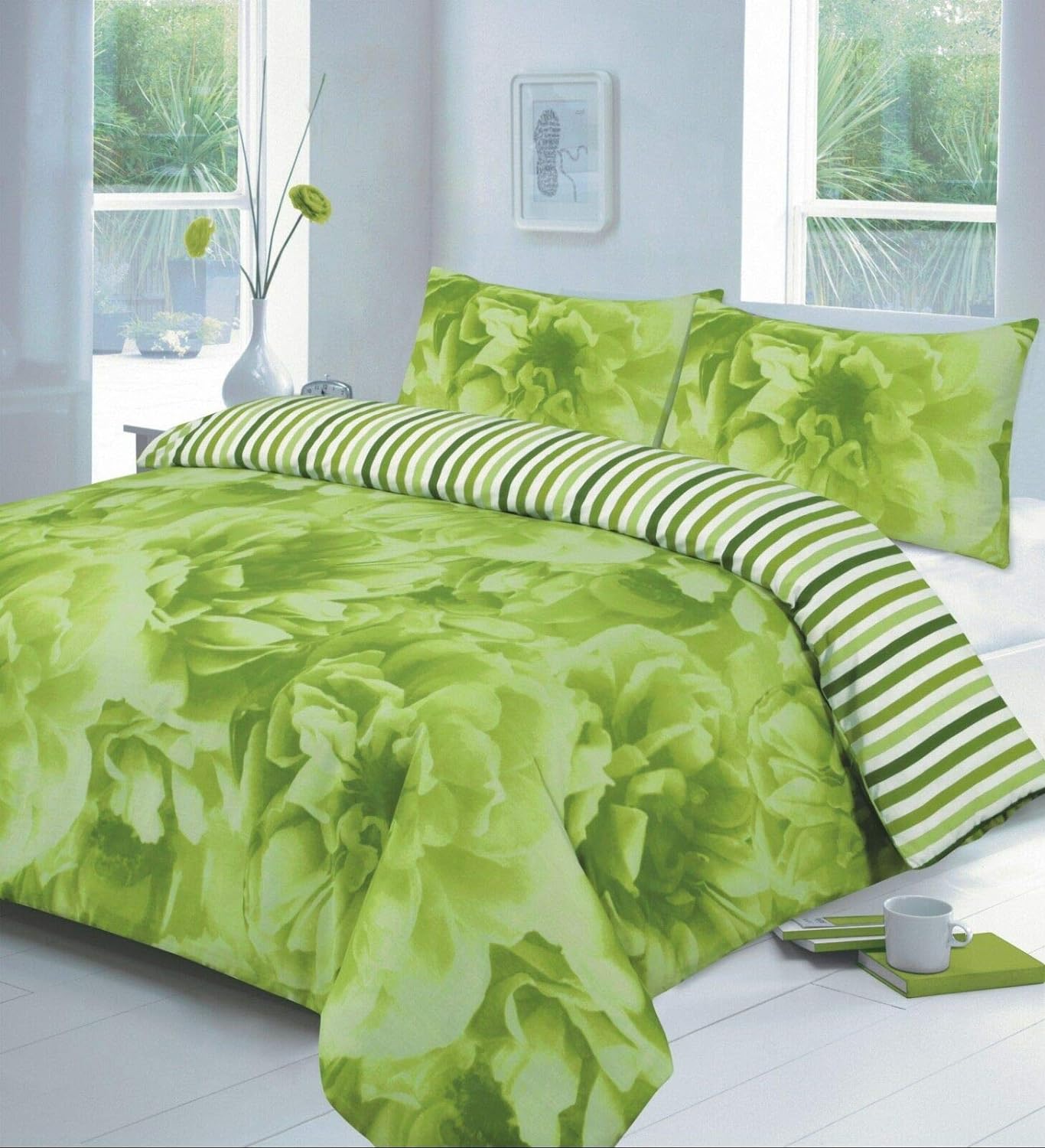 Rose Pattern Floral Luxurious Modern Style Duvet Cover Sets Reversible Bedding Sets