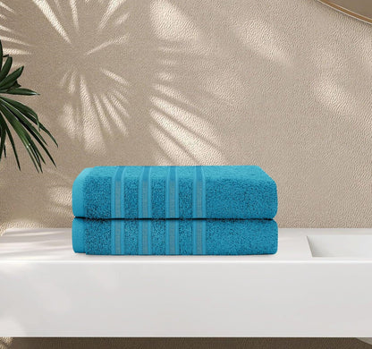 Ritz Collection 2 Pack Jumbo Bath Sheet Viscose Stripe Towels Range Highly Absorbent and Super Soft Extra Large Bathsheets Towel Sets