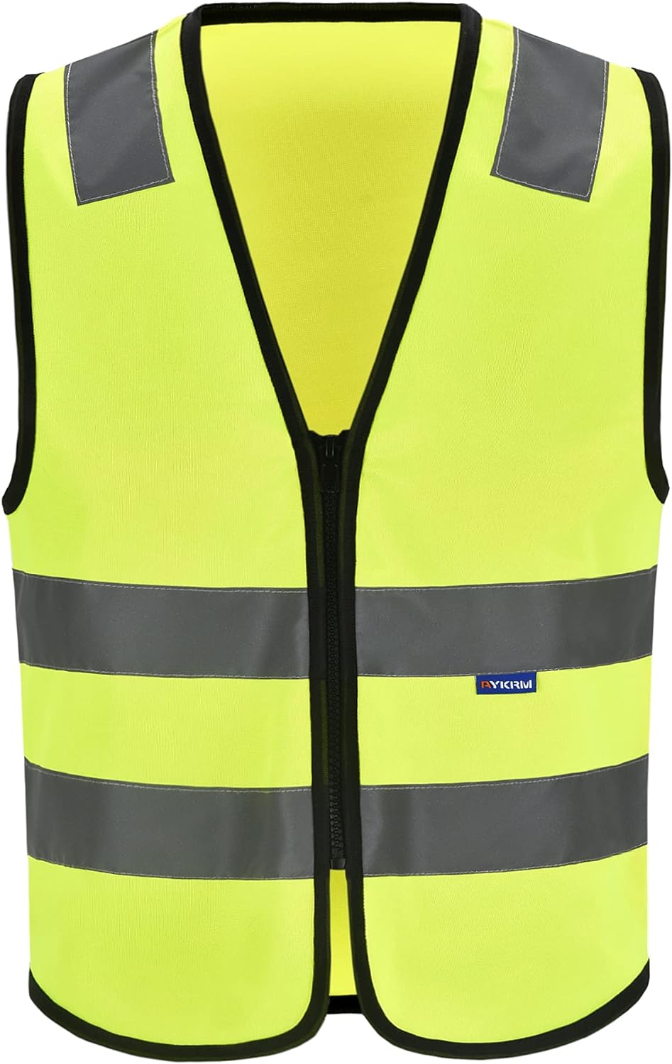 Zipped High Visibility Hi Viz Vest Waistcoat high vis Safety hi vis vest For Men's and Women's Lightweight and Comfortable Safety Vests, Standard Size Reflective Safety Vest(XXS-XXL)